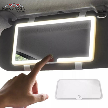 Espejo con Luz LED para Auto – Diseño Compacto y Moderno